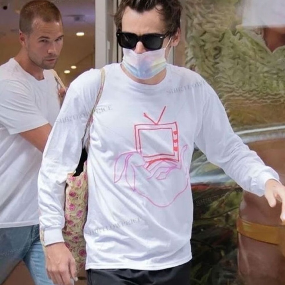 HARRY STYLES 2022 Love On Tour White Puff Paint Bunny Long Sleeve Tee SIZE SMALL